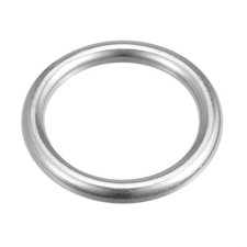 316 Stainless Steel Round Welded Circle O-Ring 35mm 1.38" ID 6mm Thickness