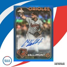 2024 Topps Chrome Chris Vallimont Rookie Auto Blue Refractor 3/150 RC Orioles