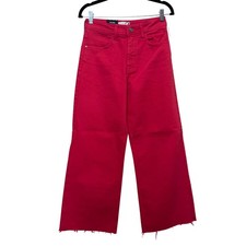 Mavi Womens Paloma Wide Leg Jeans 26 Pink High Rise Raw Hem Barbiecore Aesthetic