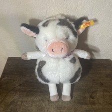 Steiff Cow Plush Happy Farm Animal German Stuffed Toy Calf Spotted 103049