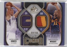 2009 SP Game Used Combo Materials 68/99 Spencer Hawes Brandan Wright Patch 2t8