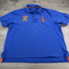 Polo Ralph Lauren Polo Shirt Mens 2XB Blue Marine Supply Big Pony Crest Rugby