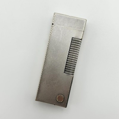 Dunhill Silver Gas Lighter Roller D Mark Logo Compact Used