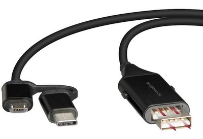 HQ 4in1 USB-Kabel USB-C / Micro-USB Adapter-Kabel Verlängerungs-Kabel Verbindung
