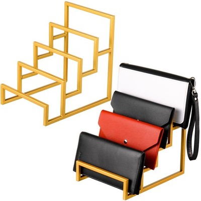 DoubleFill 2 Pack Purse Organizer for Closet Display 4 Layer 4 Layer, Gold