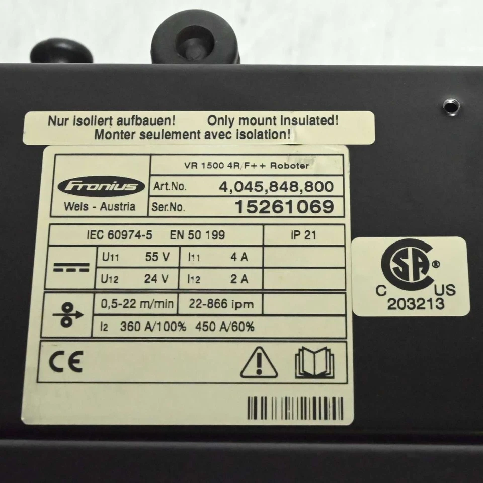 Fronius VR 1500 AR/F Robot Alimentador de Alambre Soldador 4045848800 Foto 2 de 4