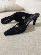 J. Renee Vintage Satin Leather Cocktail Mule Heels