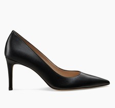 Stuart Weitzman Stuart Power 75MM Leather Pumps In Black Leather 8 B