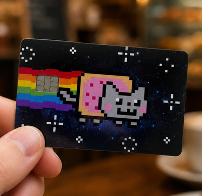 Nyan Cat Credit Debit Card Skin Cover Sticker Chip Funny Decal - 2 Pack