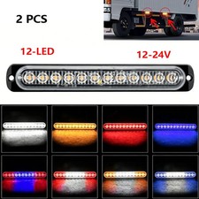 2 Pcs Multicolor 12-LED Side Marker Lights 12-24V Waterproof Warning Lamp Lorry