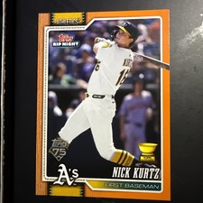 NICK KIURTZ 2026 TOPPS SERIES 1 RIP NIGHT  GOLD CUP SSP ORANGE  OAKLAND A’S
