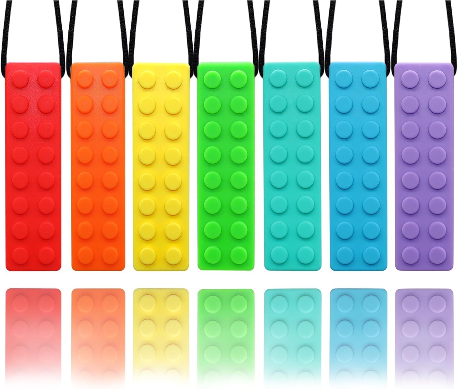 7 Pack Chew Necklaces for Sensory Kids, Chewy Toys for Autistic Children, Oral