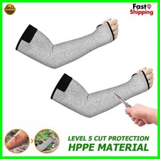 Cut Resistant Protective Arm Sleeves 1 Pair   Gardening  Welding w/ Thumb Hole