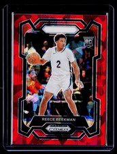 2024 Panini Prizm Draft Picks #83 Reece Beekman Prizms Red Ice RC BK21
