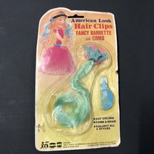 1990s Vintage Drugstore Hair Clip Green Strand Heart Barrette New Old Stock