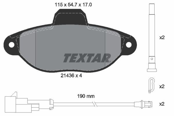 Front Brake Pad Set Fits Fiat Ford Textar 2143609 1 Year Warranty
