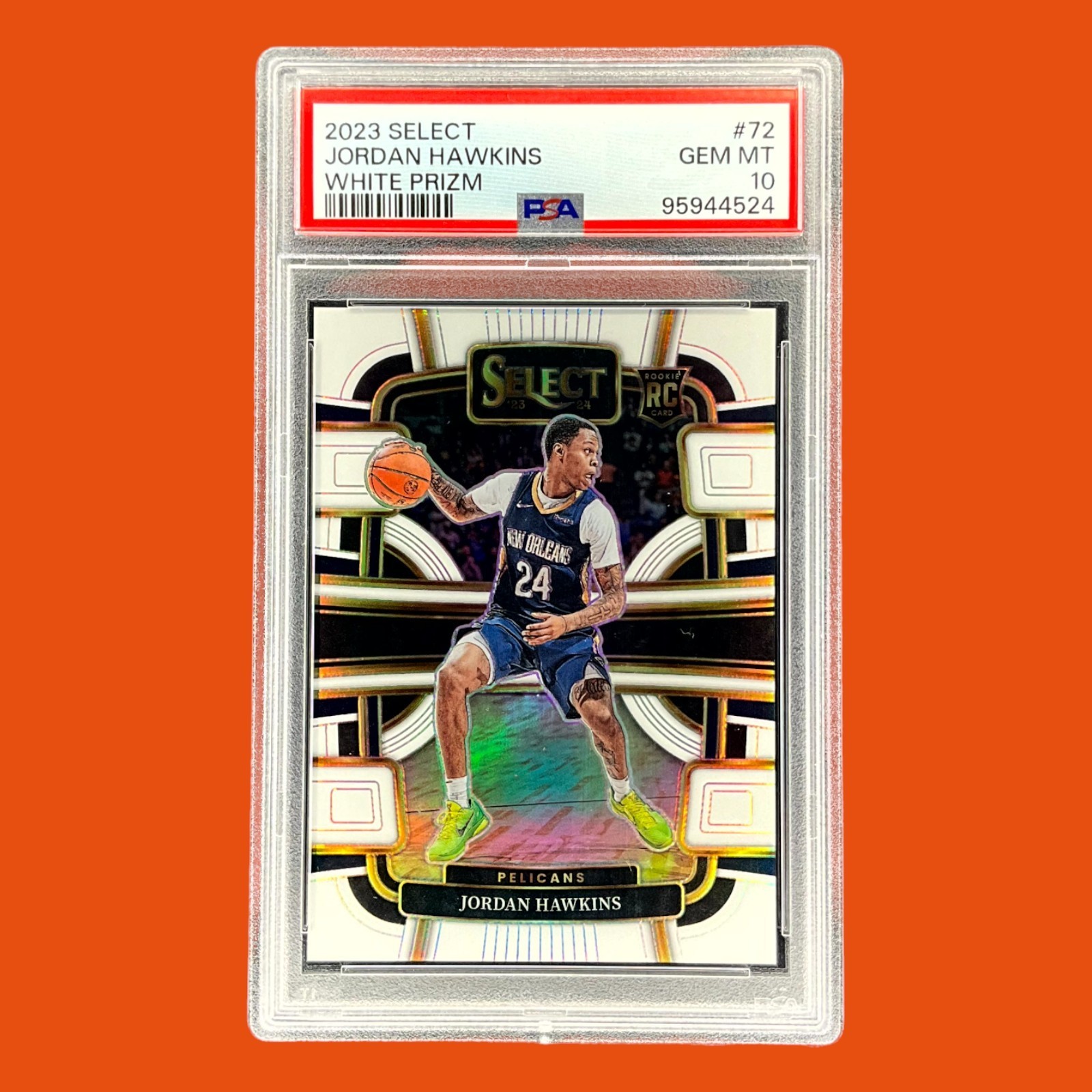 2023 Select Jordan Hawkins RC White Prizm Concourse /149 Pelicans PSA 10 POP 5