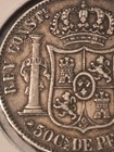 1885 Alphonso 50 Cs De Peso Philippines Silver Foreign Coin — photo 5
