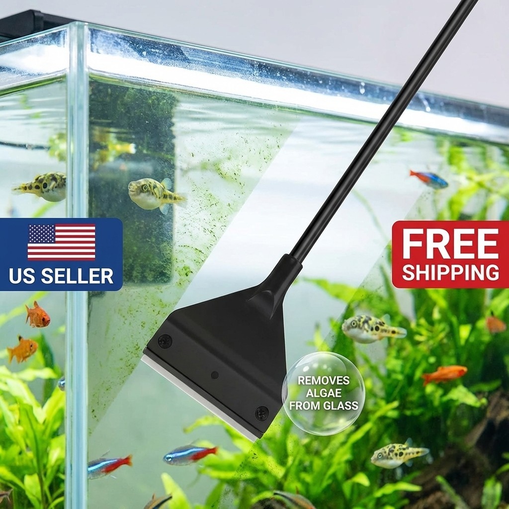 Herramienta removedora raspadora de algas de arena plana acuario pecera vidrio limpiador****