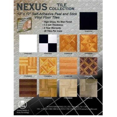 Peel & Stick Vinyl Flooring Tiles - 20 Tiles, Black Marble