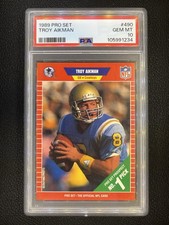 PSA 10 🔥 1989 PRO SET- TROY AIKMAN #490 COWBOYS- 🏈 HOF RC ROOKIE CARD