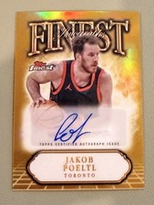 2024-25 Topps Finest Jakob Poeltl #fA-JP Gold Refractor Auto Autograph #/50