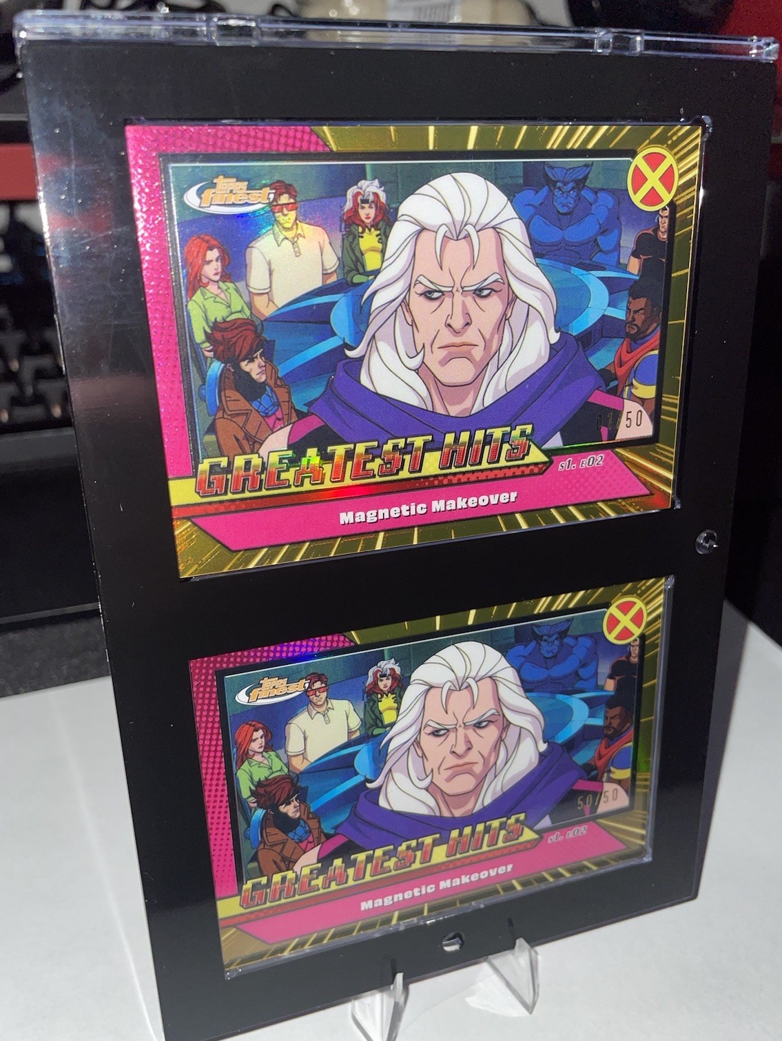 2025 MAGNETIC MAKEOVER TOPPS FINEST X-MEN '97 MAGNETO CARD 1 & 50 ALPHA & OMEGA