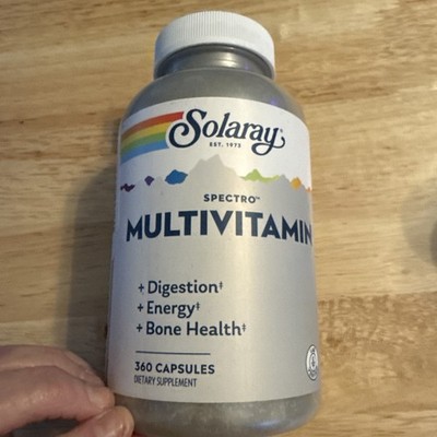 Sale New Solaray Spectro Multivitamin 360 Capsules Iron-Free  Exp 6/2027