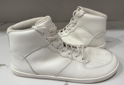 Feel Grounds Courtside Mid All White Barefoot Sneakers Zero Drop High Top Men 13
