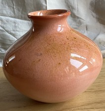 Moorcroft Peach Speckled Signed Vase 1960 6” British Made Sponge Effect