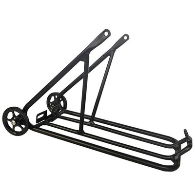 Leichter Heckträger für Brompton 16 Zoll Faltrad mit Easy Wheel