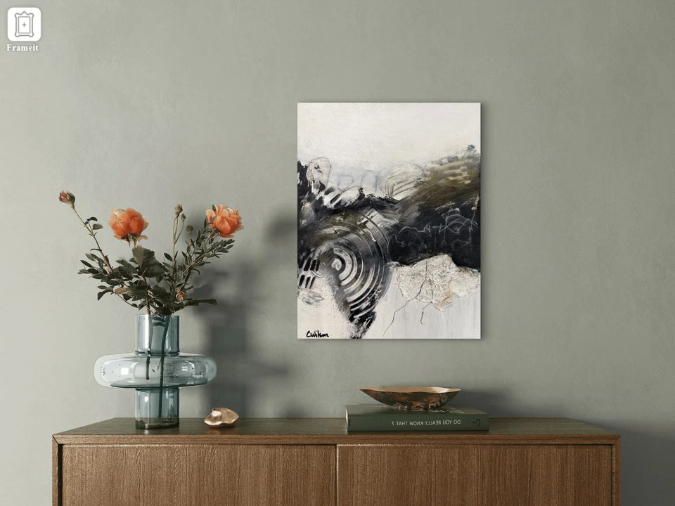 Wilson Original ALTAMENTE Texturizado Moderno Abstracto 11 x 14" sobre Lienzo Galería Foto 2 de 4