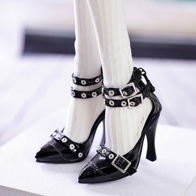 BJD High Pump Shoes Shiny Finish 1/4 Scale Doll Shoes Buckle Closure