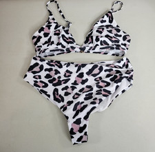 Shein Two Piece Swimsuit Size Small Leopard Print Cheeky Bikini Set Swimwear