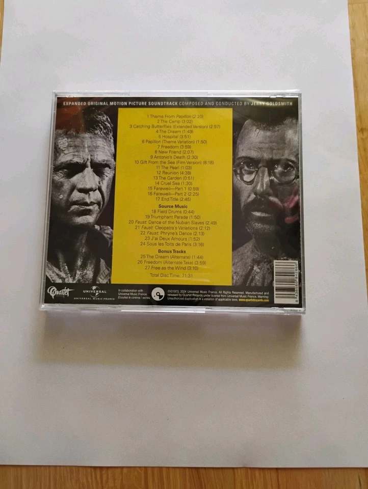 Papillon Soundtrack Jerry Goldsmith Quartet Records QR286 - Bild 2 von 2