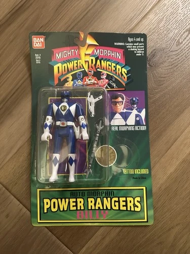 VINTAGE 1994 Bandai Auto Mighty Morphin Power Rangers BLUE Ranger BILLY Figure