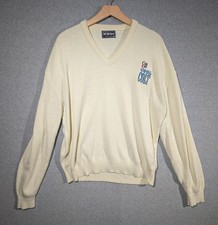VTG McBriar THIN V-Neck Sweater Colt 45 Cool Colt Embroidered Mens XXL USA Made