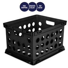 Sterilite Stackable File Crate – Letter & Legal Size, Black