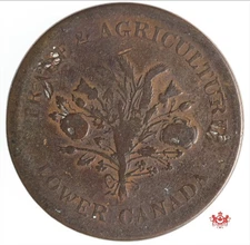 1836 Lower Canada Half Penny Token LC-3A2 - VG/F - Lot#13269