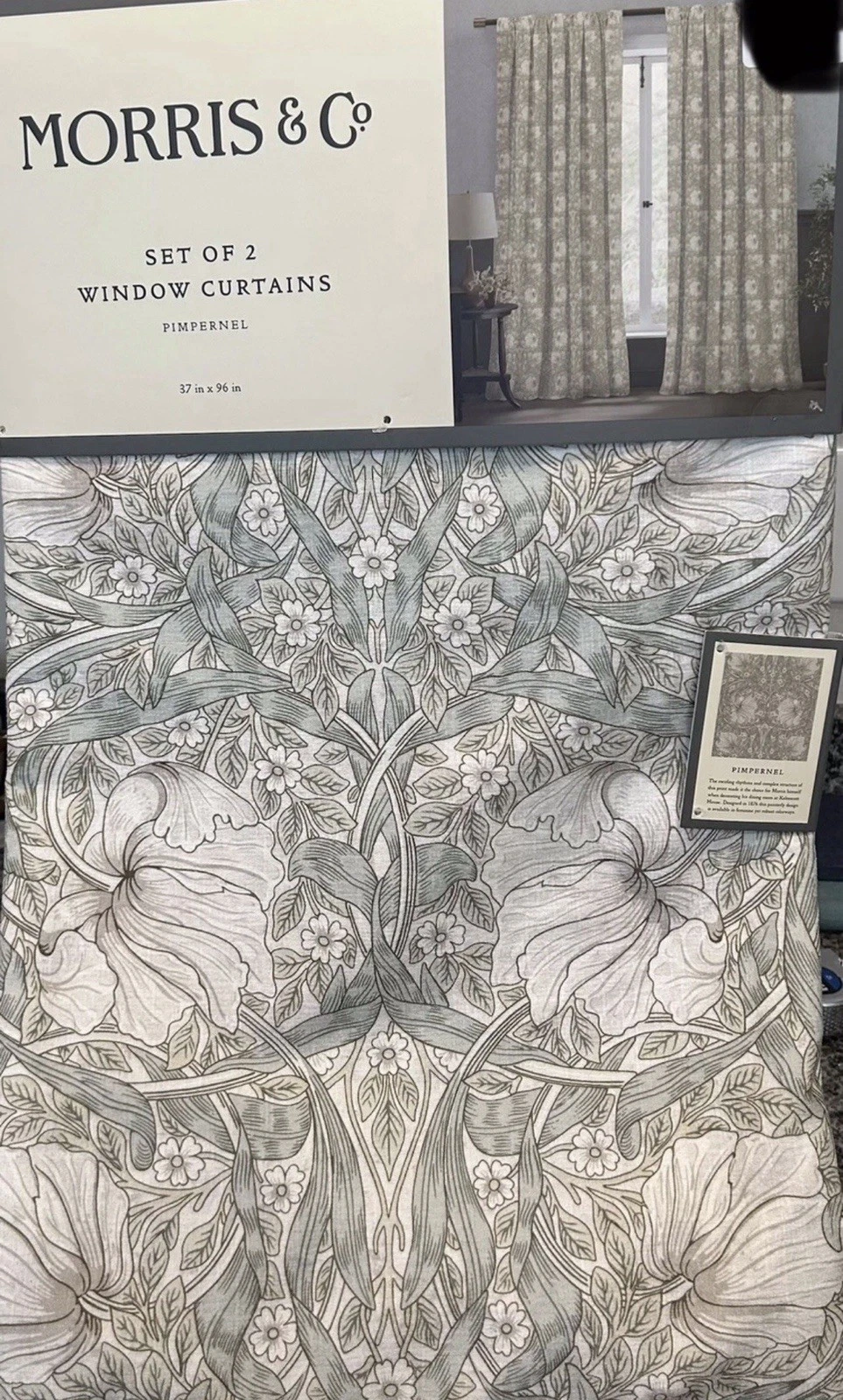 William Morris & Co Pimpernel Window Drapes Panels Curtains Set/2 Size 36” x 96”
Opens in a new wind
