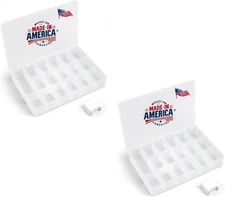 2PACK Embroidery Floss Organizer Box with 50 Cardboard Bobbins - 17 Compartments