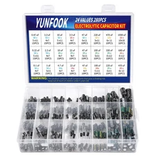 Aluminum Electrolytic Capacitor Assortment Kit - 24 Values Multiple Voltage R...