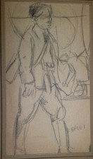 ERCOLE DREI  disegno a matita d'epoca