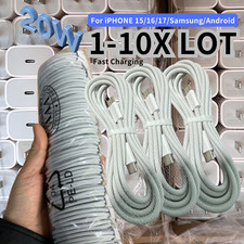 Fast Charger USB C Adapter PD Type C Nylon Cable For iPhone 17 16 15 Samsung Lot