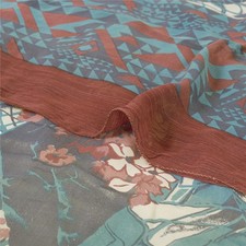 Sanskriti Vintage Pure Georgette Sarees Blue & Pink Print Sari 5+Yd Craft Fabric