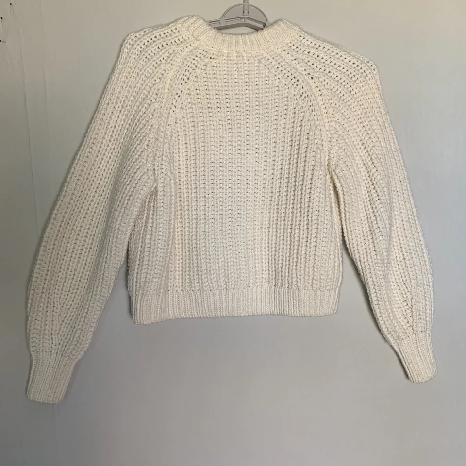 H&M Chunky Knit Sweater Small Cropped Poly Acrylic Wool Blend Cozy Retro Y2K - Image 2 of 4