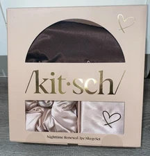 Kit•sch satin Renewal sleep set pillow case-eye mask-scrunchie