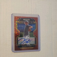2022 Prizm Draft Tyler Stuart Prizm Auto Red Circles /99 Nationals