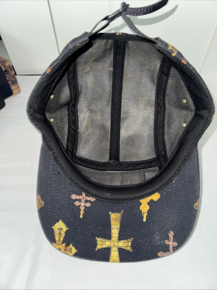 Gorra de campamento SUPREME Crosses SS13 negra 5 paneles Bogo caja logotipo lona rara Foto 4 de 4