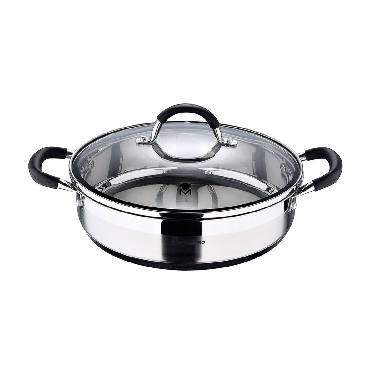 Casseruola con coperchio Masterpro Acciaio inossidabile AISI 304 (3,8 L) 28 x 7